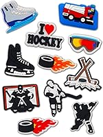 Moifom 11PCS I Love Hockey Shoe Charms for Clog Sandals - Field Hockey Decorations, Party Favors for Adults Women Men