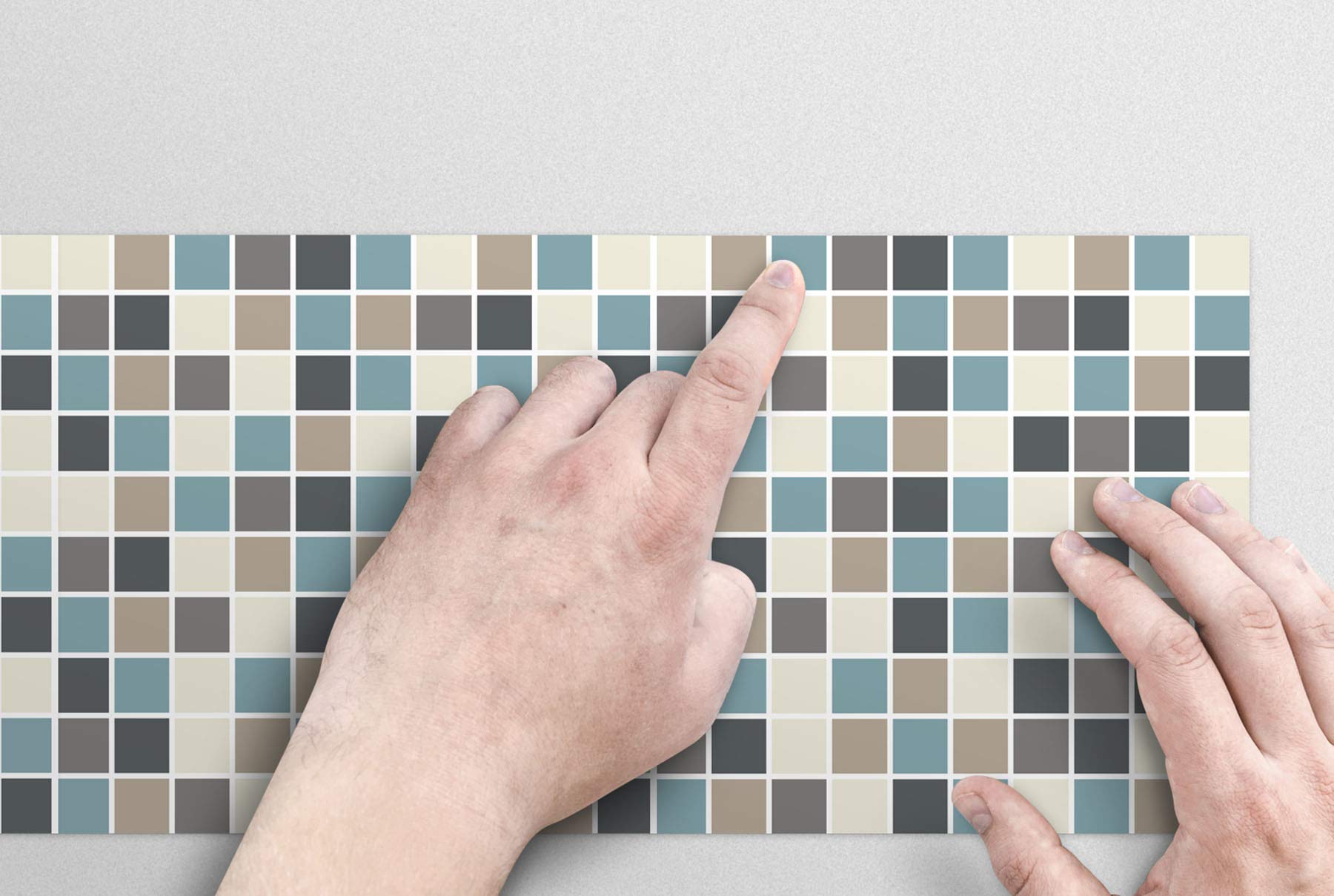 Panorama Azulejos Adhesivos Cocina Baño Pack de 72 Baldosas de 10x10cm Cuadrados Azul - Revestimiento de Paredes - Cenefas Adhesivas