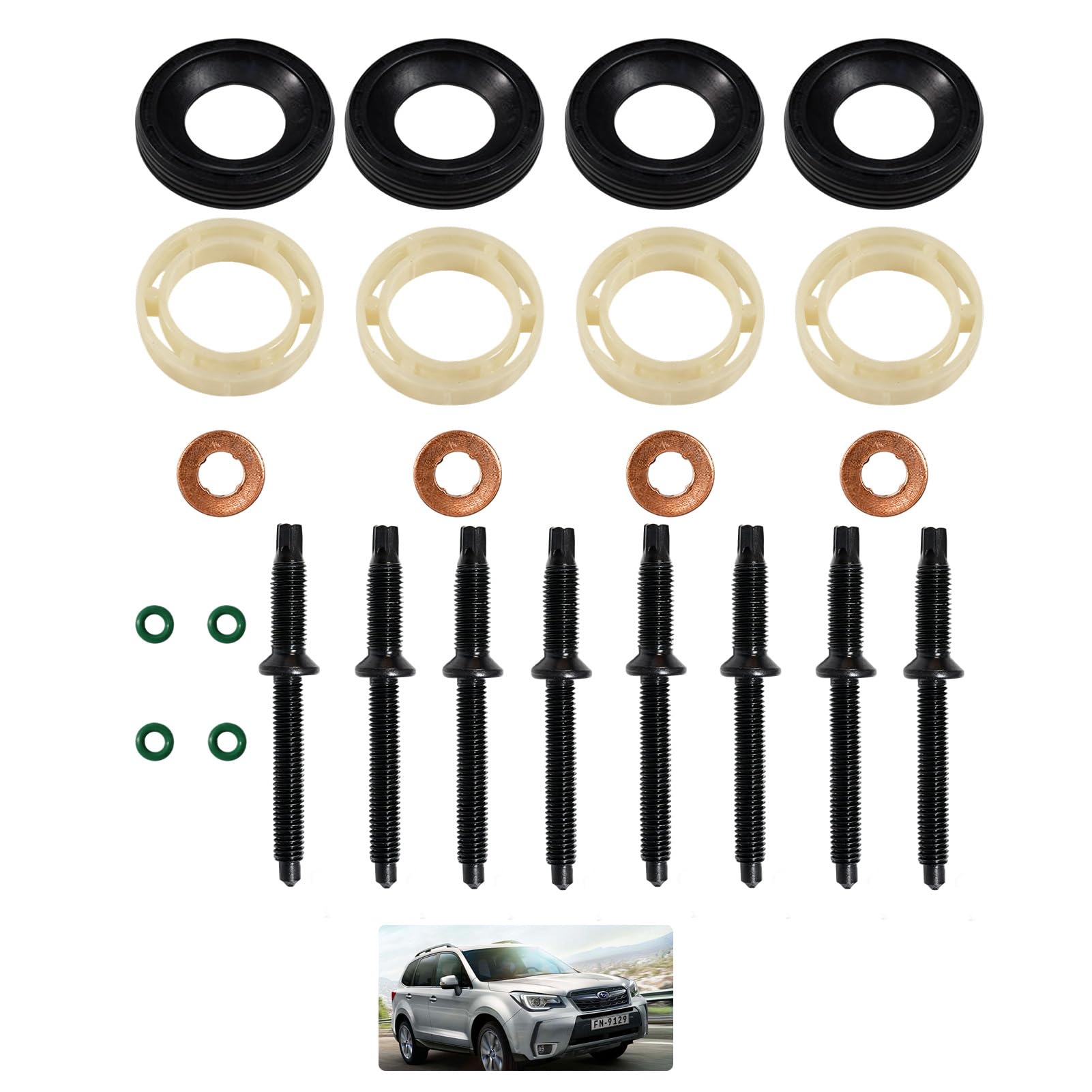 Kit de juntas de inyector diésel 1.6 HDI, 16 juntas tóricas, compatible con 207, 307, C2, C3, 198185, 198299 y 1982A0. Repuestos.