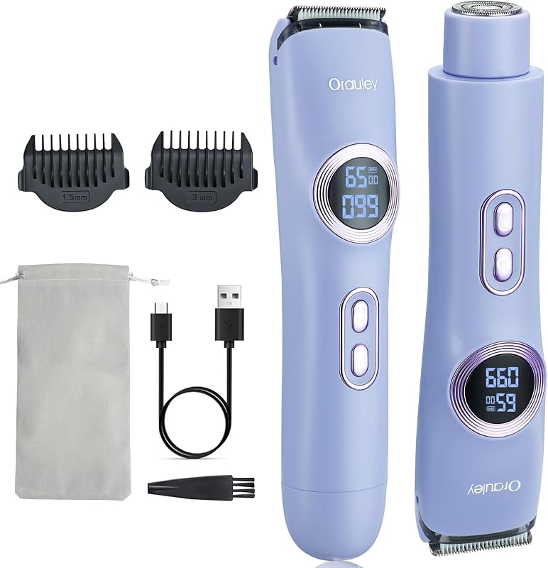 Aparador elétrico Orauley para corpo e rosto com cabeça dupla, roxo