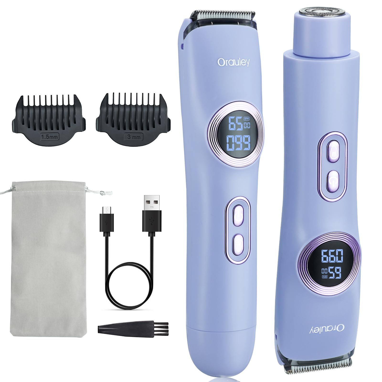 Bikini Trimmer for Women Dual Head Electric Razors for Women Purple
