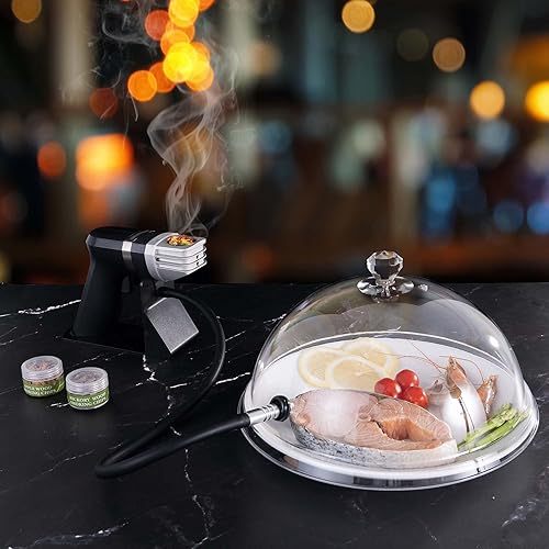 Miniatura 5 de WITANHURST Ahumador de cóctel portátil de mano pistola de fumar en frío, ahumador eléctrico, kit de infusor de humo frío para alimentos y bebidas,