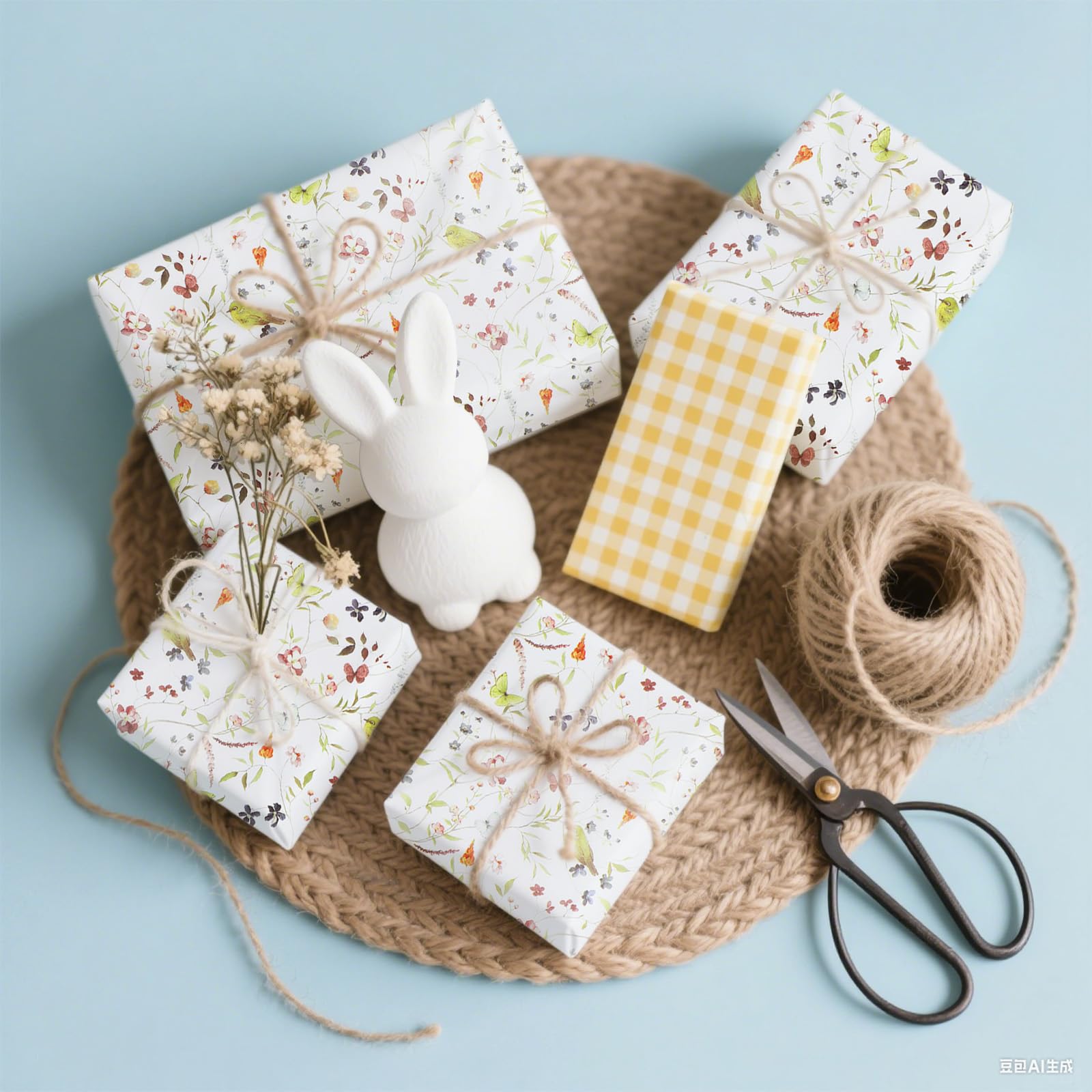 100 fogli di carta velina floreale, 50,8 x 35,5 cm, carta da regalo con fiori di campo, farfalla per decorazioni per matrimoni, addio al nubilato, feste di compleanno
