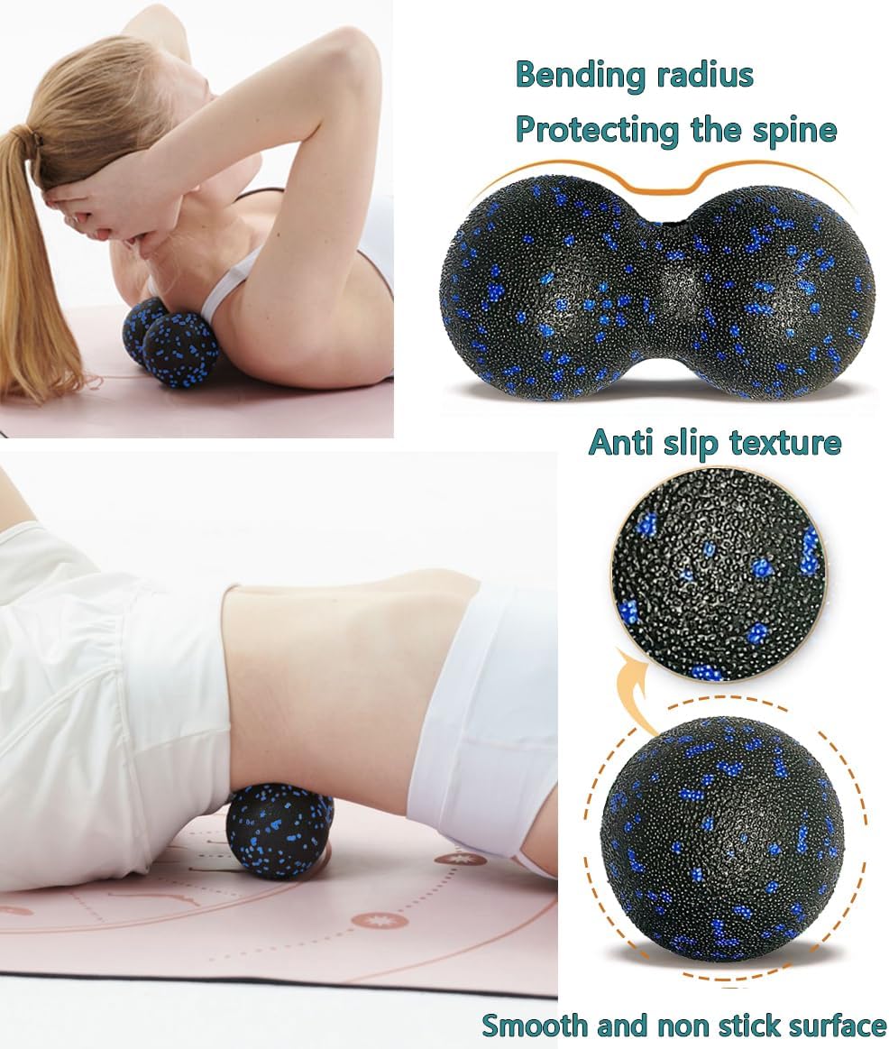 Peanut Massage Ball, Double Lacrosse Foam Roller for Physical Therapy, Firm