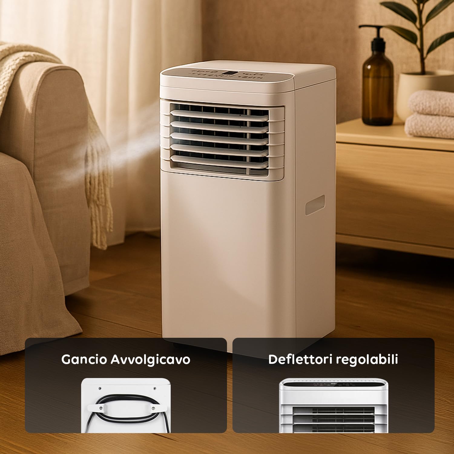 Avilia Condizionatore Portatile 9000 BTU 3 in 1 – Deumidificatore, Raffreddatore e ventilatore | Climatizzatore senza unità esterna per casa e ufficio