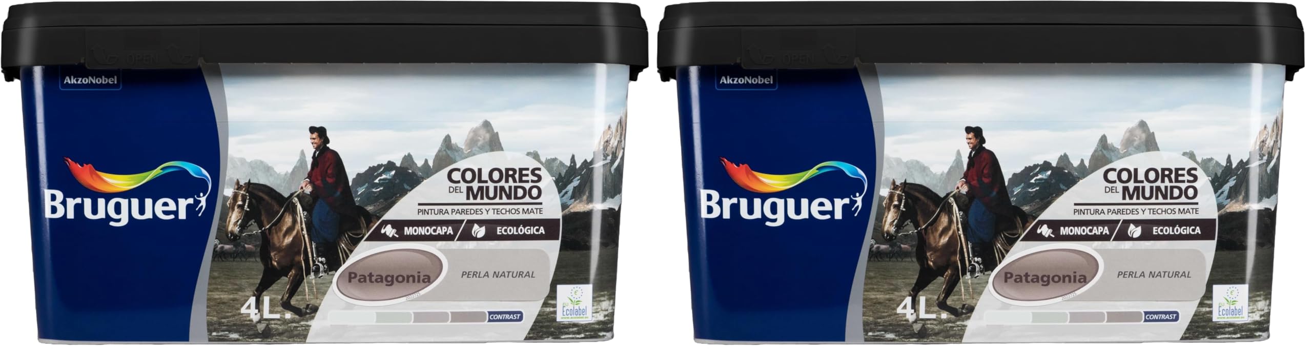 Bruguer Colores del Mundo Pintura para paredes monocapa Patagonia Perla Natural 4 L (Paquete de 2)