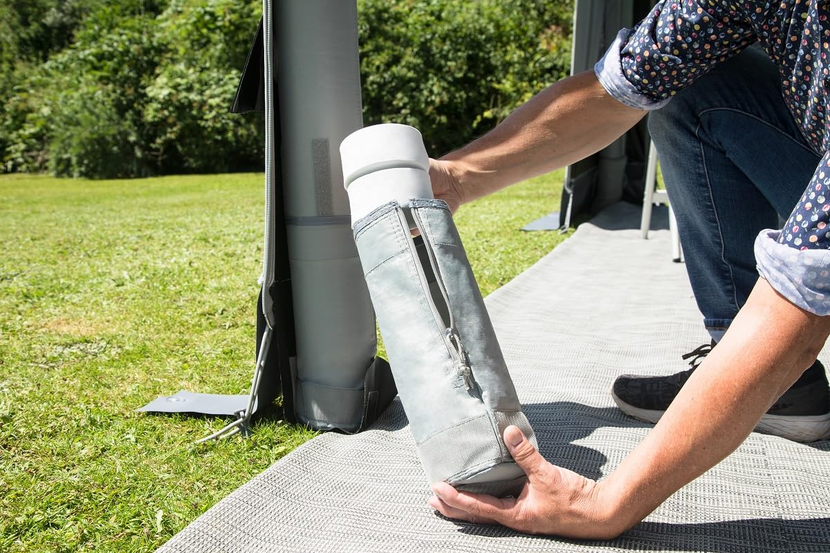 DWT aufblasbares Vorzelt für Wohnwagen - Travel Comfort Air - herausnehmbare Vorder- und Seitenwände - Ganzzelt 240 cm Tiefe - Air-In-System