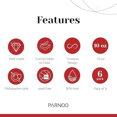 Miniatura 5 de Copas de vino prémium de 10 onzas copa de vino clásica transparente con tallo paquete de 6 ideal para vino blanco y tinto regalo elegante para