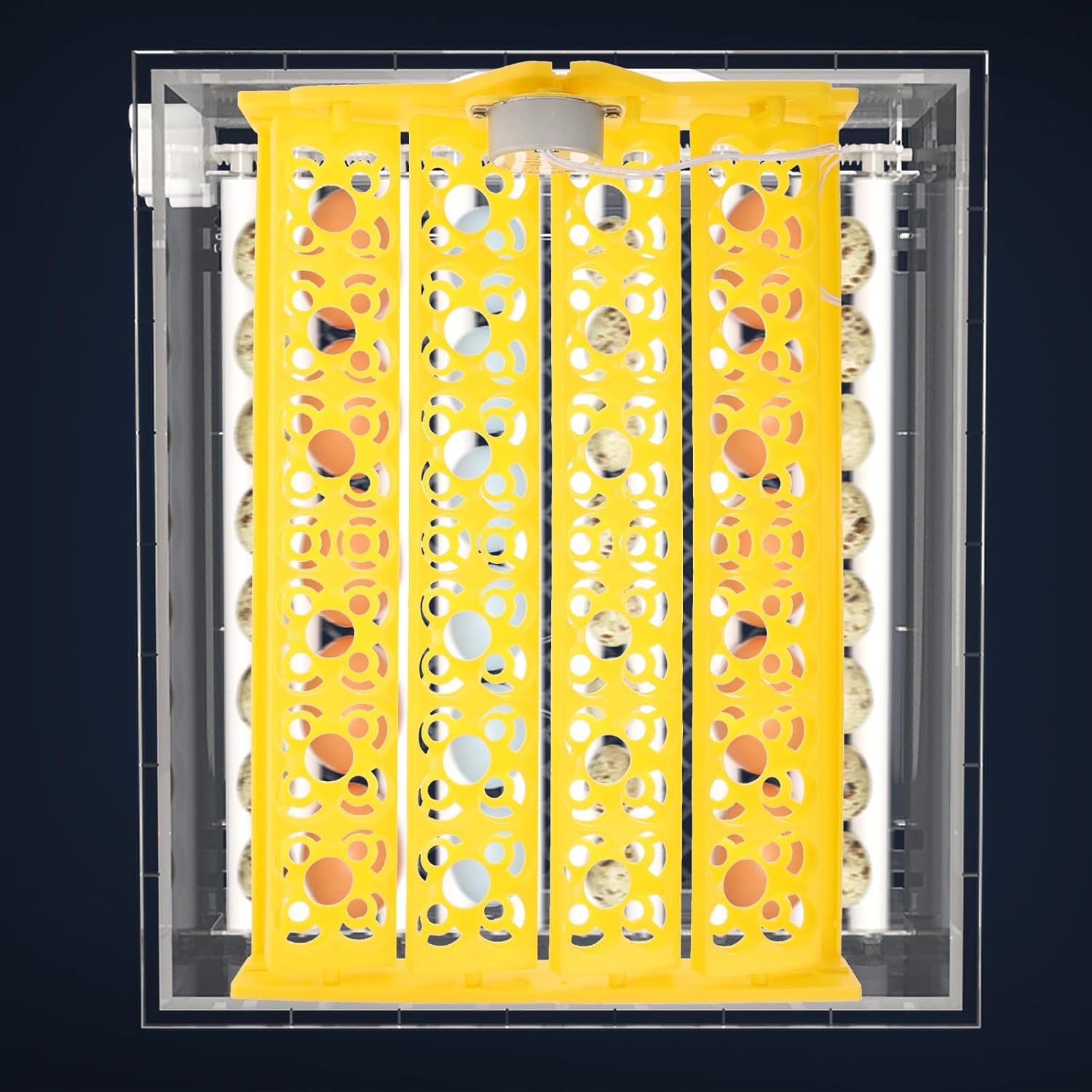 Cabilock Automatic Egg Turning Tray for Home Incubator, 24-Egg Capacity Four-Leaf Multifunctional Poultry Egg Pallet, 12v Ac Compatible Incubator Accessory for Chicken Duck Goose Quail