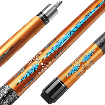 Pool Cue, 58" Pool Cue Sticks for Adults with 13MM Tips Canadian Maple Wood Leather Pattern Grip 18 19 20 21 oz, Professional Billiard Cues Players for Bar House Pool Table Sports 8/9 Ball