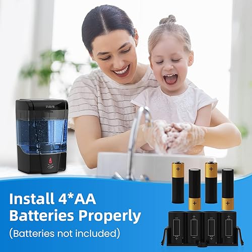 Miniatura 4 de SVAVO Dispensador automático de jabón para montaje en pared, 20.3 fl oz21 onzas líquidas, dispensador de jabón de manos, bomba de sensor eléctrico