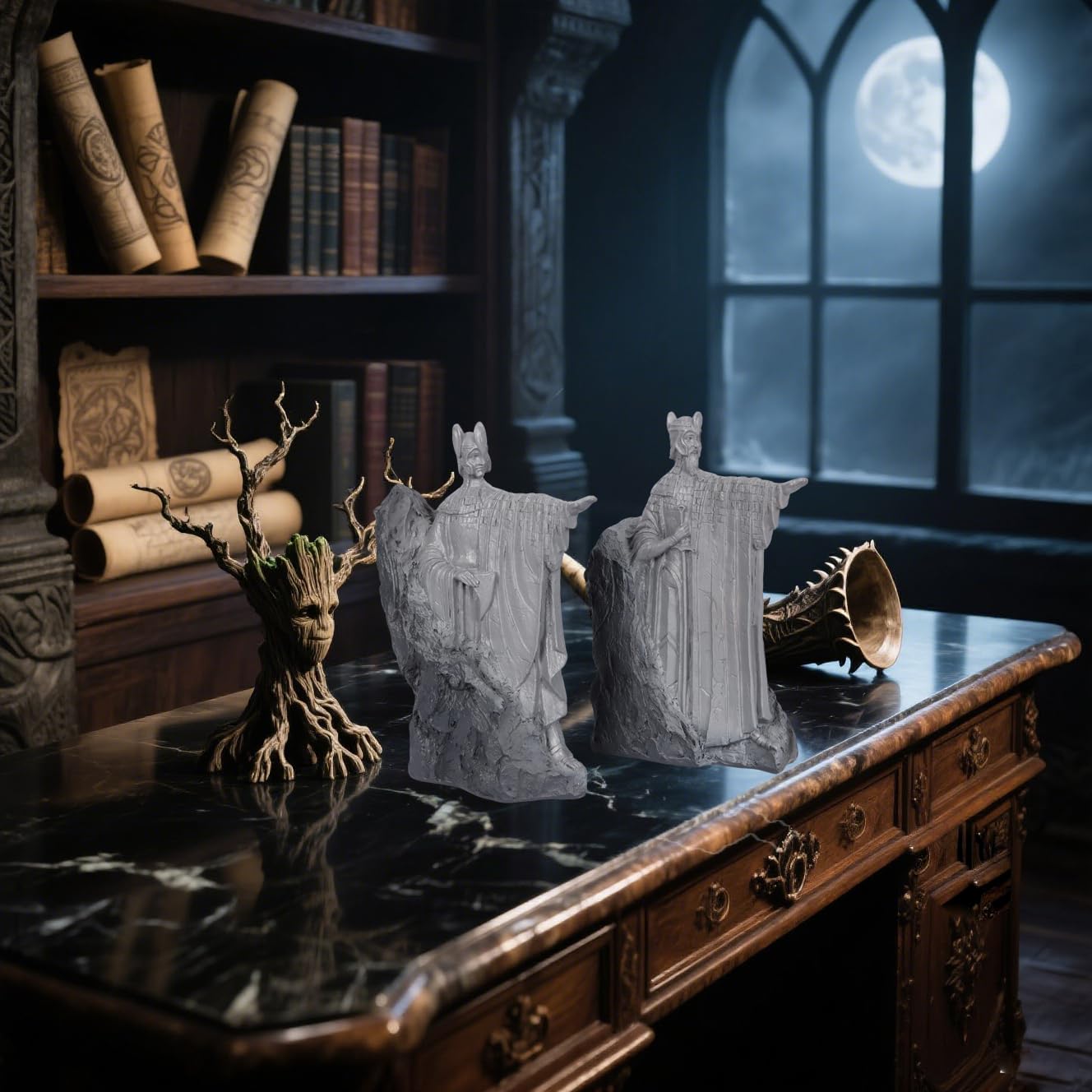 Dekoracyjne podpórki do książek, artykuły kolekcjonerskie z żywicy, wytrzymały korek do książek do biblioteki, biura, domu - czarny, 2 sztuki