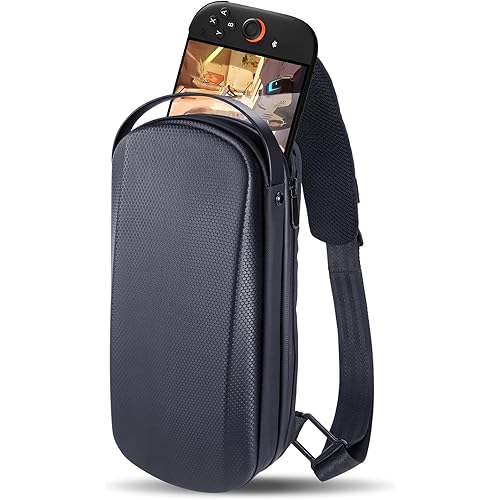 Carrying Case for Nintendo Switch 2/PlayStation Portal/Steam Deck, Storage Portable Bag, Shockproof Hard Shell Protective Shoulder Chest Backpack with Pockets Fit Console & Accessories for Daily Use