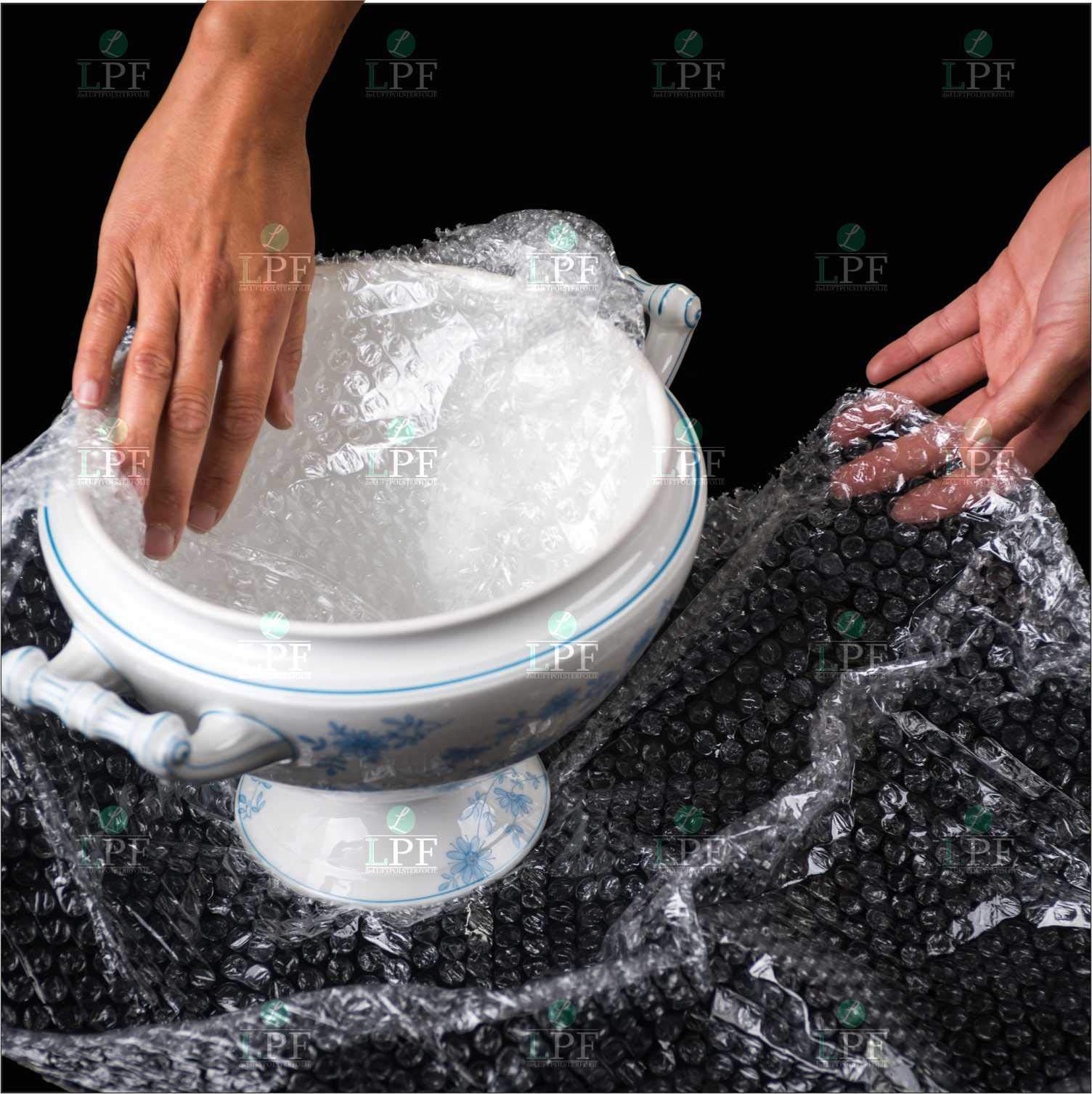 Eigenmarke 1 Rolle Luftpolsterfolie 100cm x 100m + 1 Rolle Stretchfolie transparent 1,5Kg 50cm Wickelfolie KnallfolieBlasenfolie Verpackungsfolie
