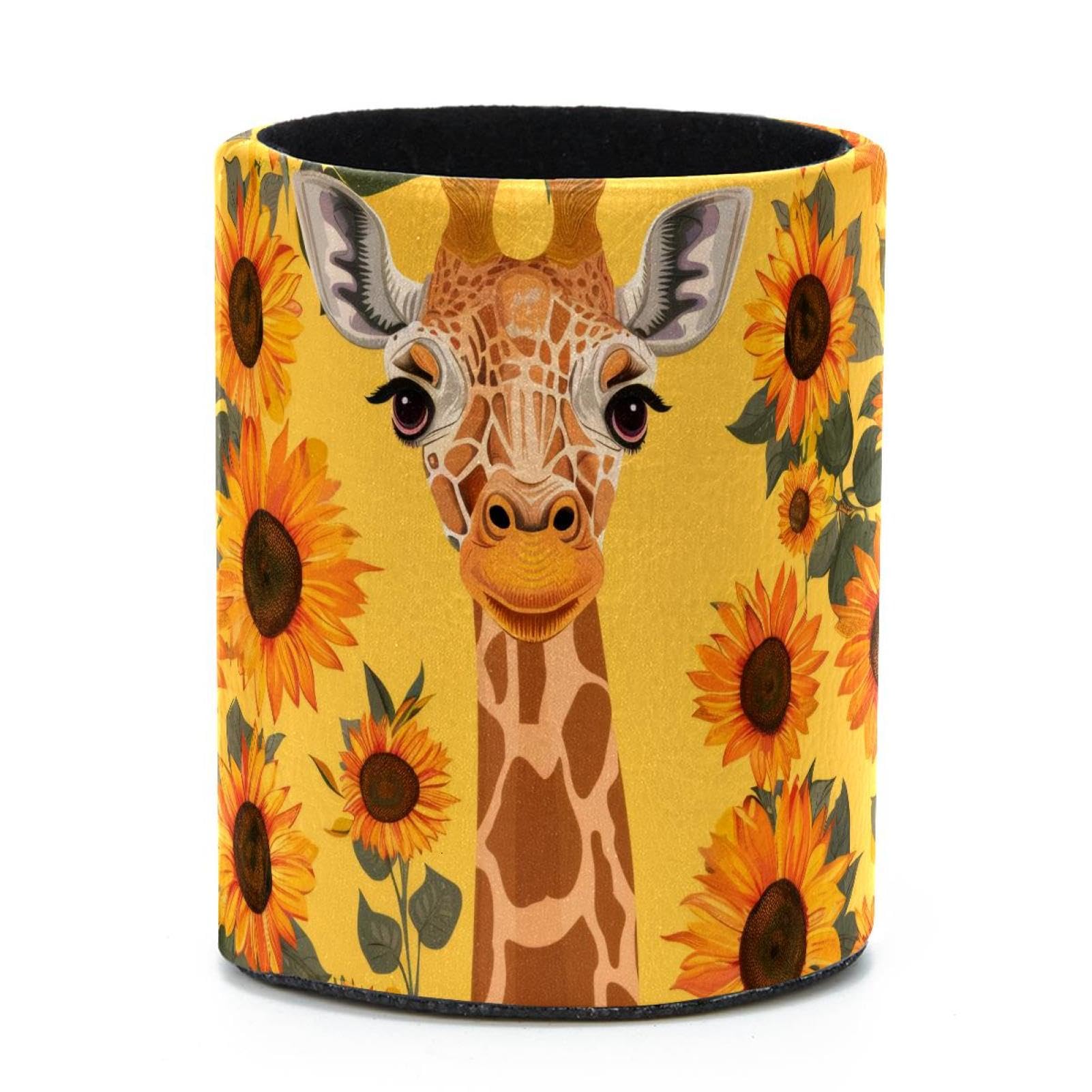 VAPOKF Round Pencil Holders for Desk, Giraffe Pen Holders Pen Pot Makeup Brushes Storage Desktop Stationery Supplies Organiser for Home Office