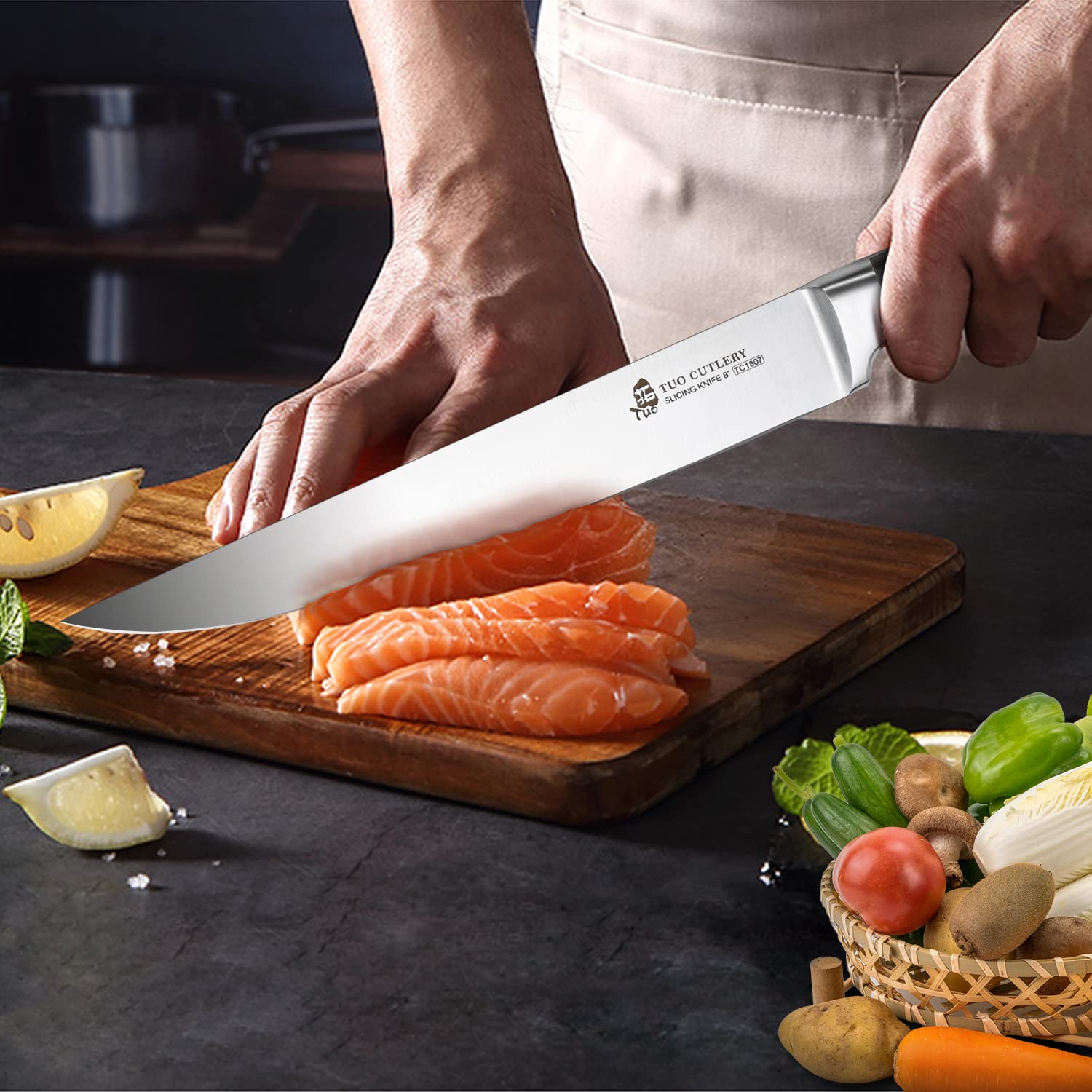 Snapklik.com : TUO Slicing Knife 8 inch-Slicing Carving Knife Meat ...