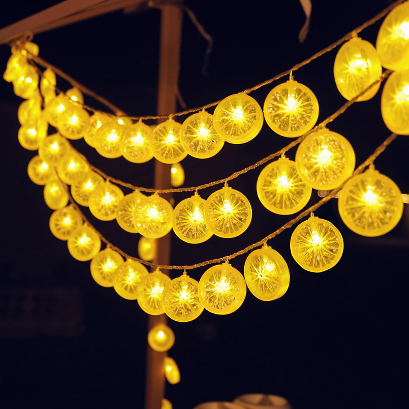 ENLACE Lichterkette Zitronen, 3M 20 LED Gelb Lichterkette, Zitronenlicht, Dekoratives Licht für Terrasse, Wohnzimmer, Bar, Party, Hochzeit, Garten, Weihnachtsdekor, Innen und Außen