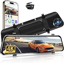 12" WiFi Mirror Dash Cam 4K Rear View Mirror Camera with Upgrade Backup Camera Dash Cam Front and Rear Digital for Car & Trucks,WDR & HDR Night Vision Parking Assistance 64GB Card