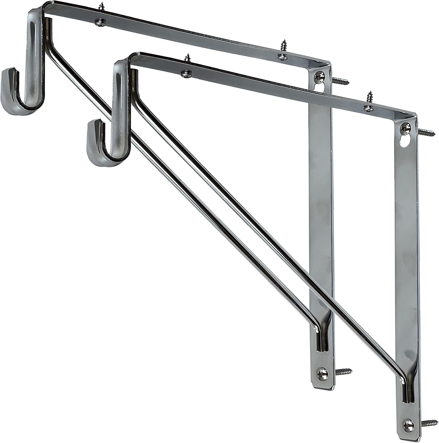 Welded Heavy Duty Oval Closet Rod & Shelf Support Bracket