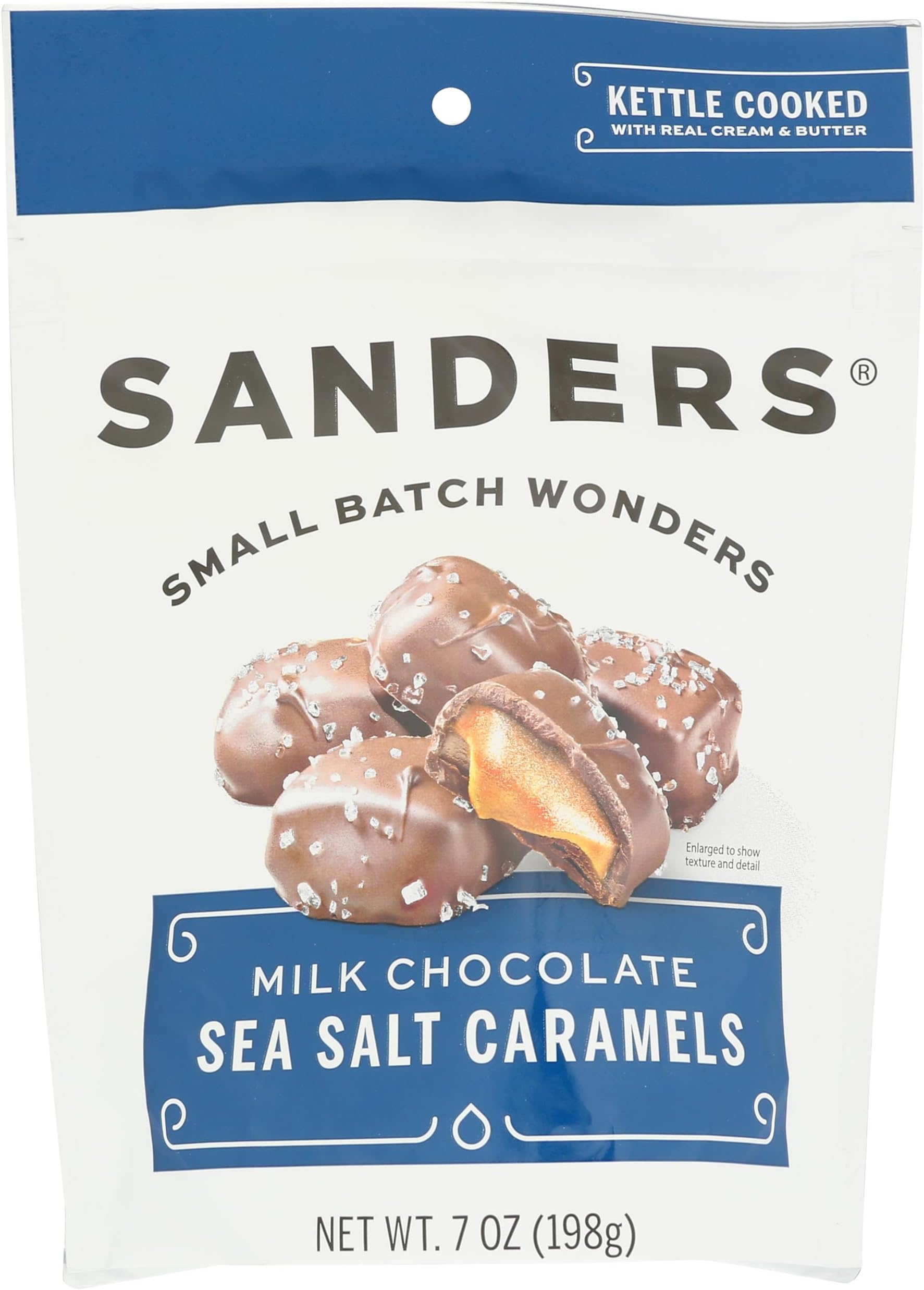 Sanders Fine Chocolate Milk Chocolate Sea Salt Caramel Pouch - 7 Ounce