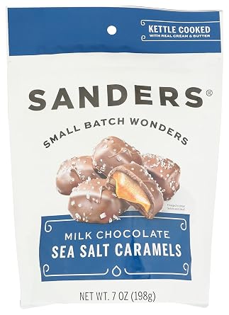 Sanders Fine Chocolate Milk Chocolate Sea Salt Caramel Pouch - 7 Ounce