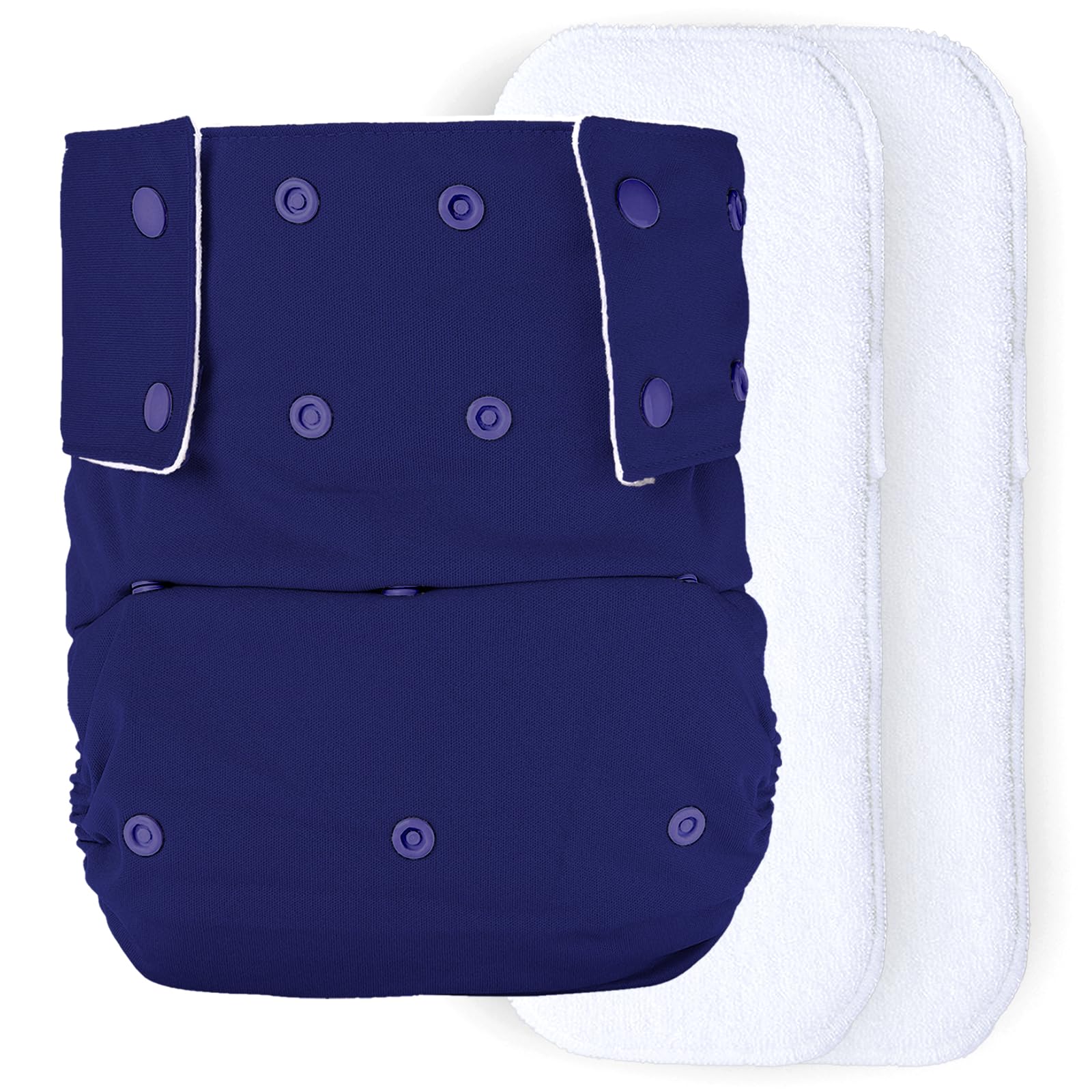 Bumberry Reusable Cloth Diaper For Adults "XXL" (Waist Size 42-50 inch) Senior Washable for Older Men & Women with 2 Wet Free Four Layer Inserts for Day & Night Incontinence & Bedwetting, (Midnight Blue)-image-43