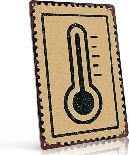 Thermometer 8x12 Inch Vintage Aluminum Metal Sign for Home Office Kitchen Garage Bar Cafe Science Lab and Weather Station