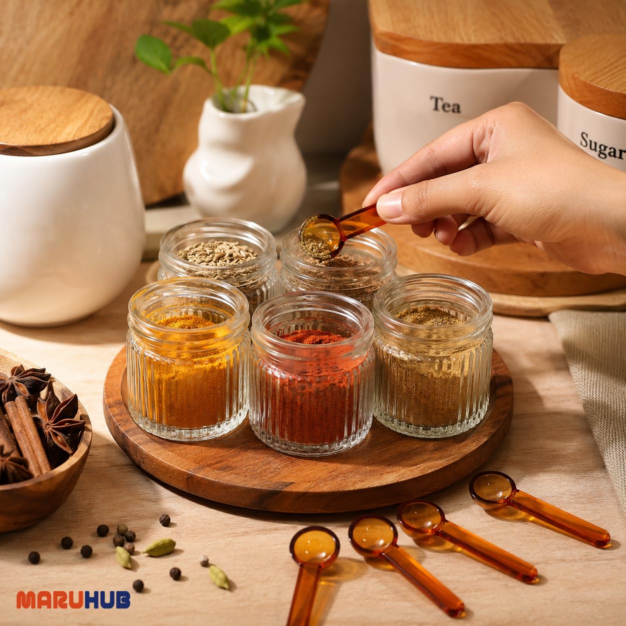 MaruHub Masala Spoons - BPA-Free Spice Scoops -2