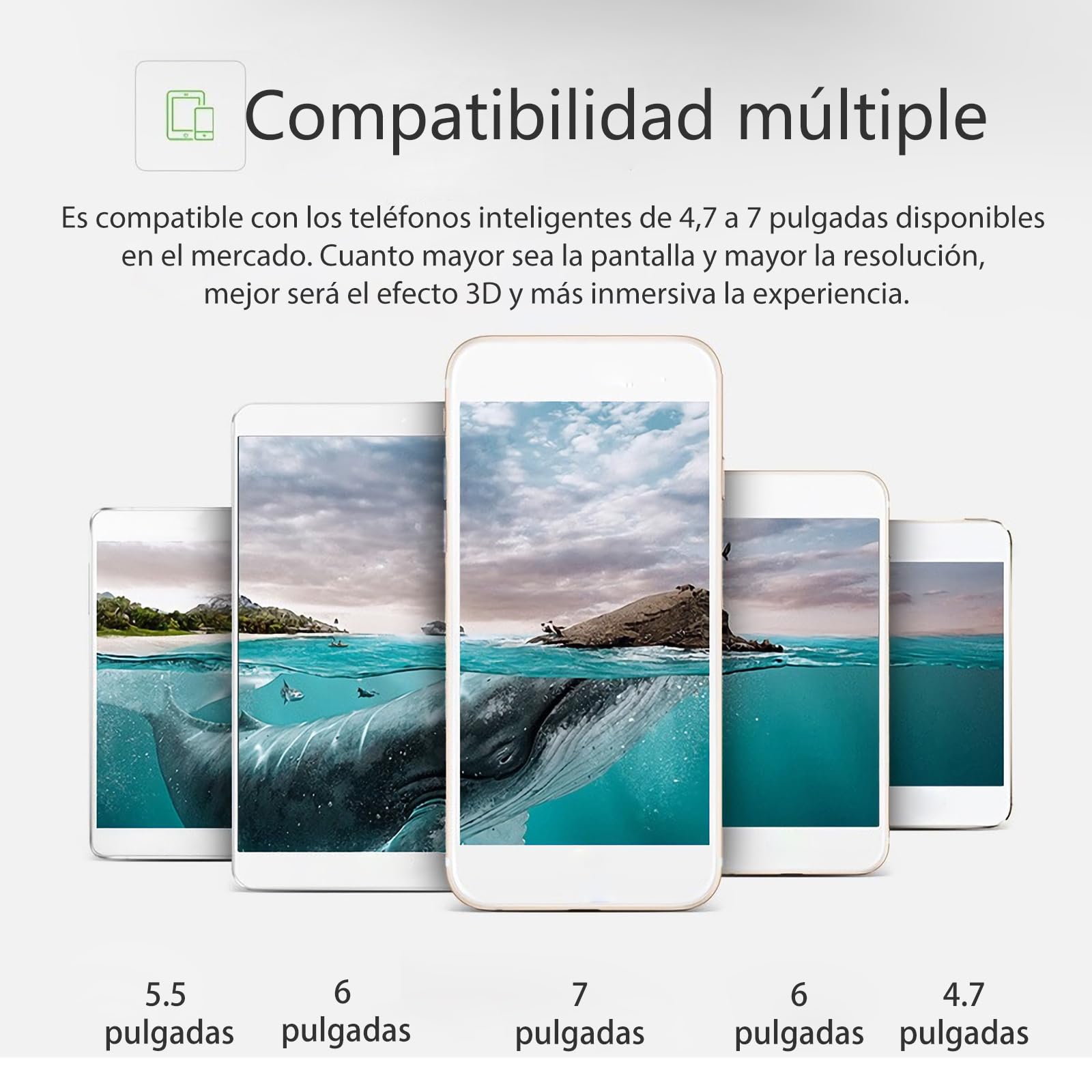 3D VR Gafas de Realidad Virtual con Controlador Bluetooth, Compatible 5 Inch - 7 Inch Pulgadas Smartphone Amplia compatibilidad por Android/Phone