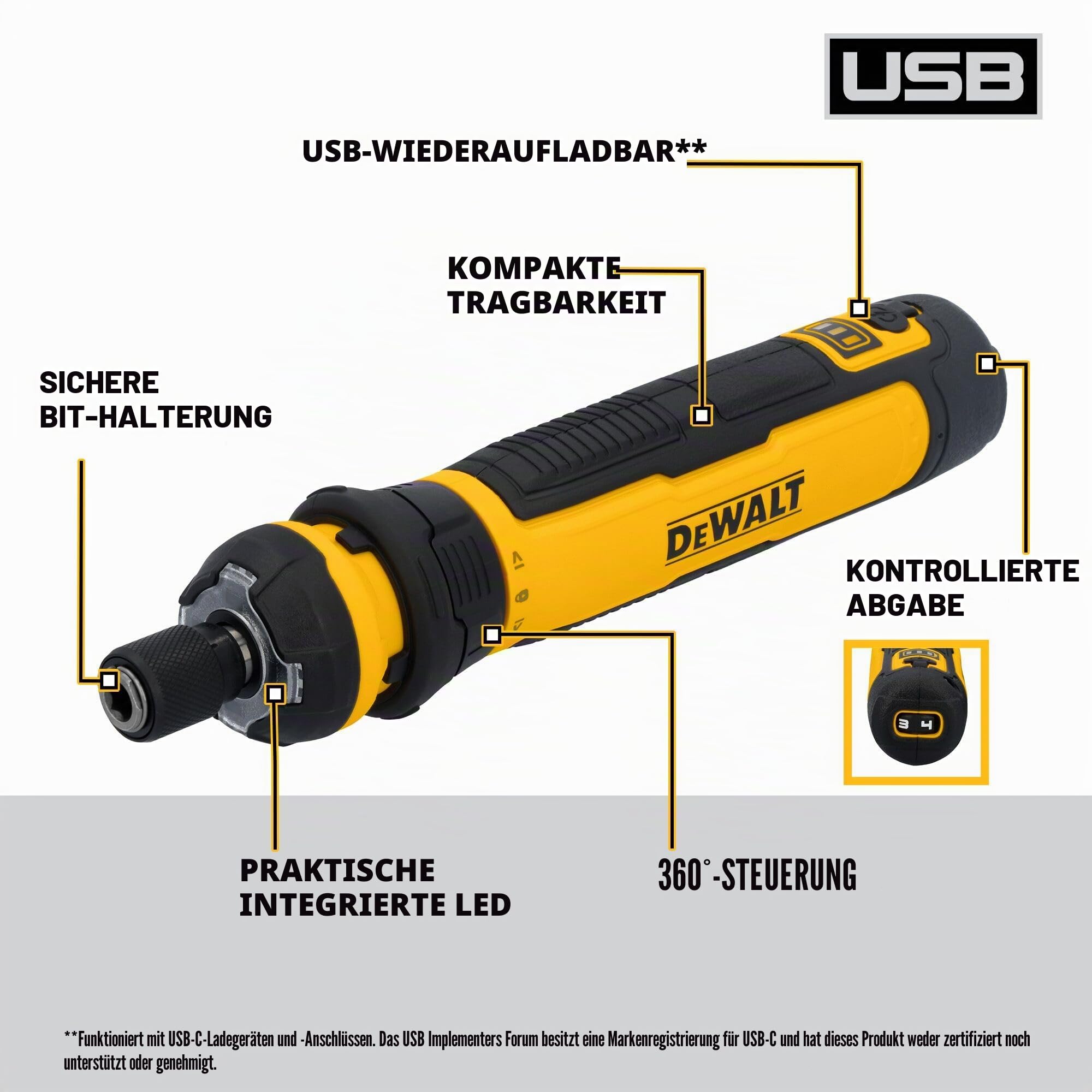 DEWALT Akkuschrauber mit FLEXDRIVE Steuerung und Schraubendreherbits (DWHT66719)