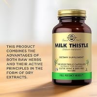 Vista 5 de Solgar Cardo mariano, 100 cápsulas vegetales – Soporte hepático – Potencia completa (FP) – Sin OMG, vegano, sin gluten, sin lácteos, Kosher – 100