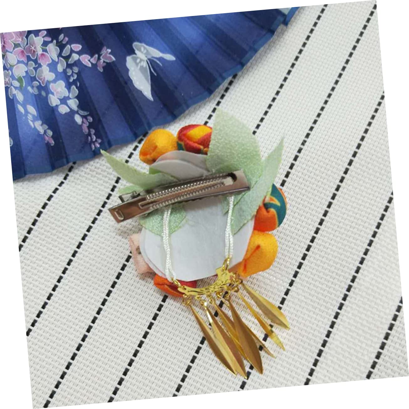 Housoutil 6stücke Japanischer Stil Blumen-stirnband Mode Stoff-metall Haaraccessoires Für Damen Und Mädchen Gelb Für Festliche Anlässe Und Alltag