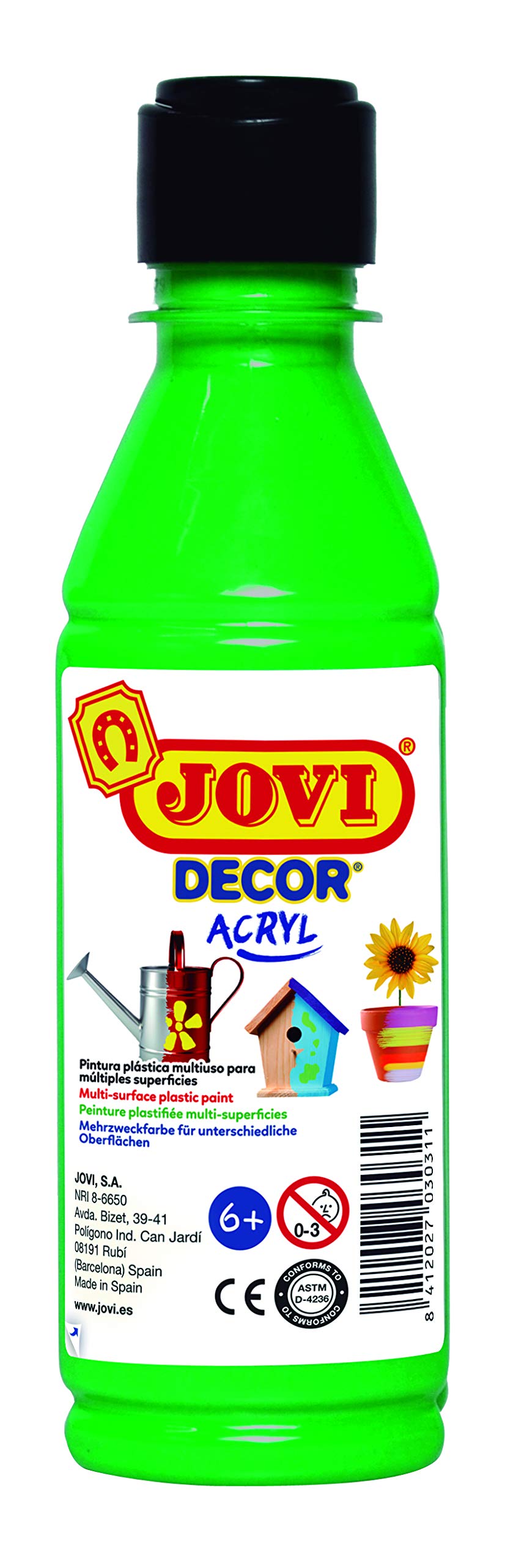 JoviDECOR ACRYLIC BOTTLE OF 250ML LIGHT GREEN