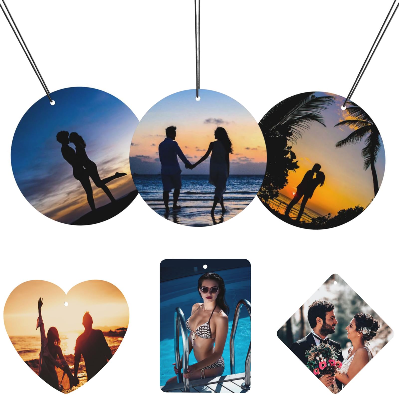 Custom Air Fresheners with Picture, Clear Picture, Vibrant Color, 23 Great Scent, Personalized Air Freshener for Car Great Gift (Round)