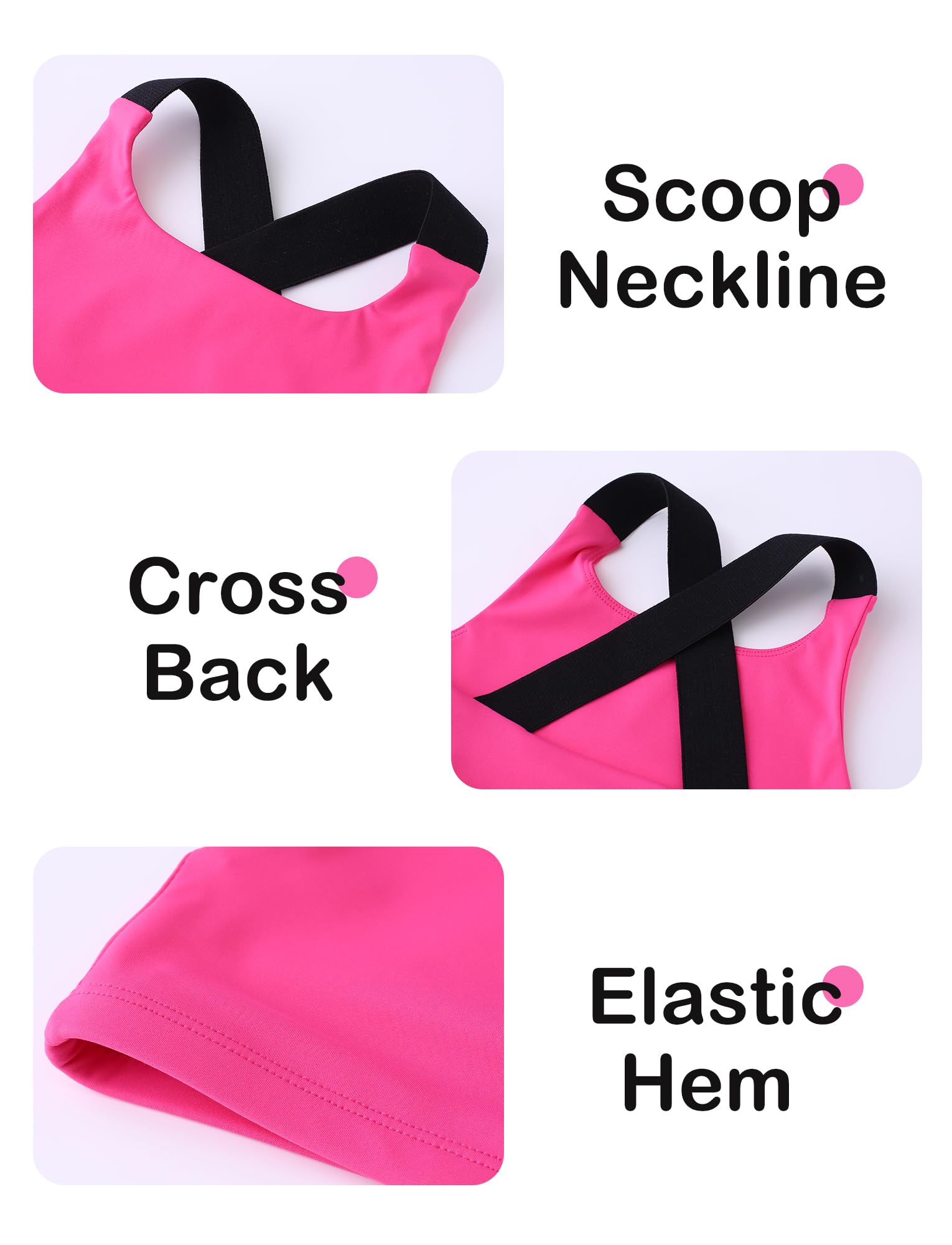 SEAUR Sport Bustier Mädchen Fitness Bralette Yoga BH Crossover Kinder Crop Tank Top Schnell Trocknend 2er 5-13 Jahre