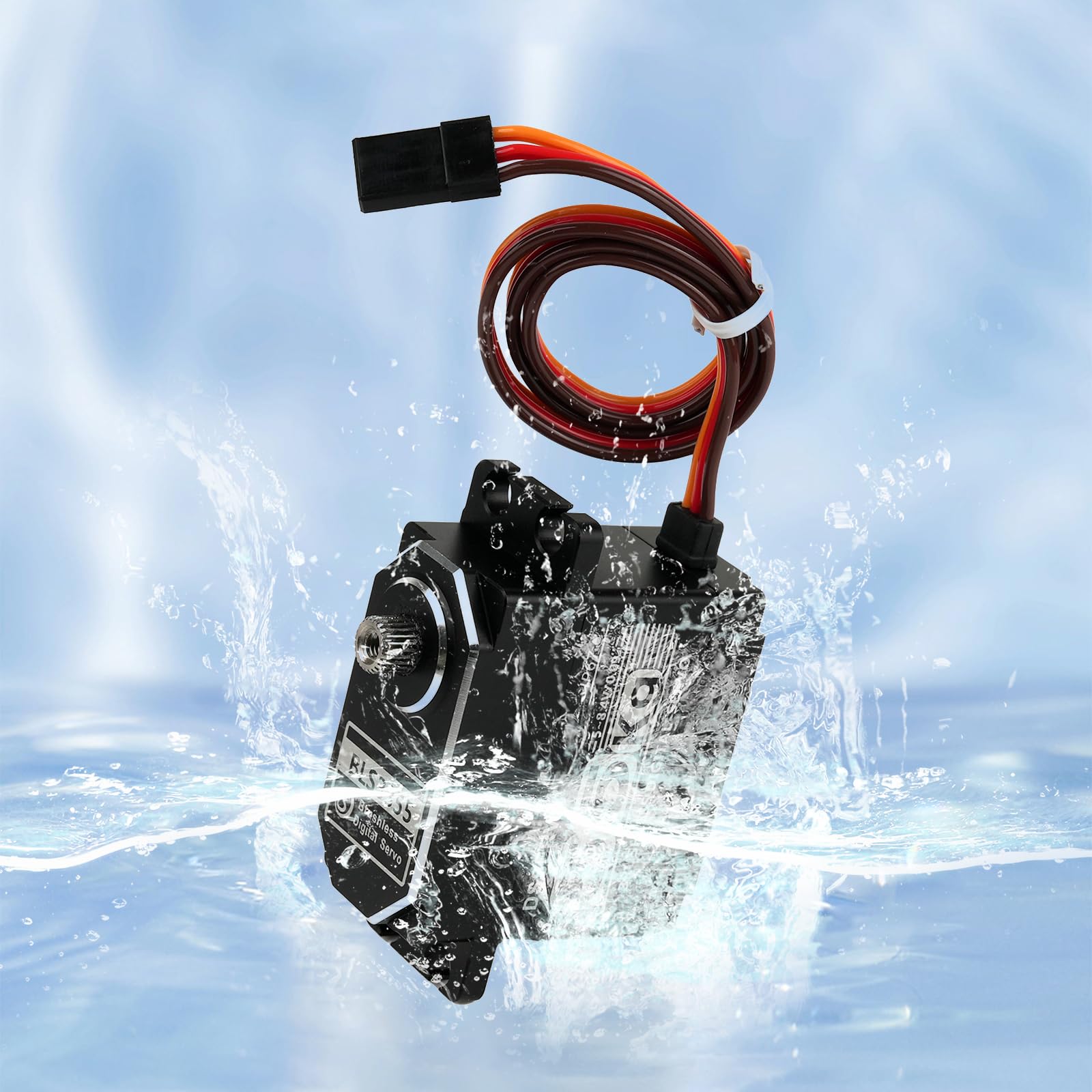 Servo RC de alta torgue de 25 kg, motor digital de engranaje inoxidable de metal completo, 8.4 V resistente al agua con servo bocina de 25 T para coches, robot, Arduino, helicóptero, oruga (25