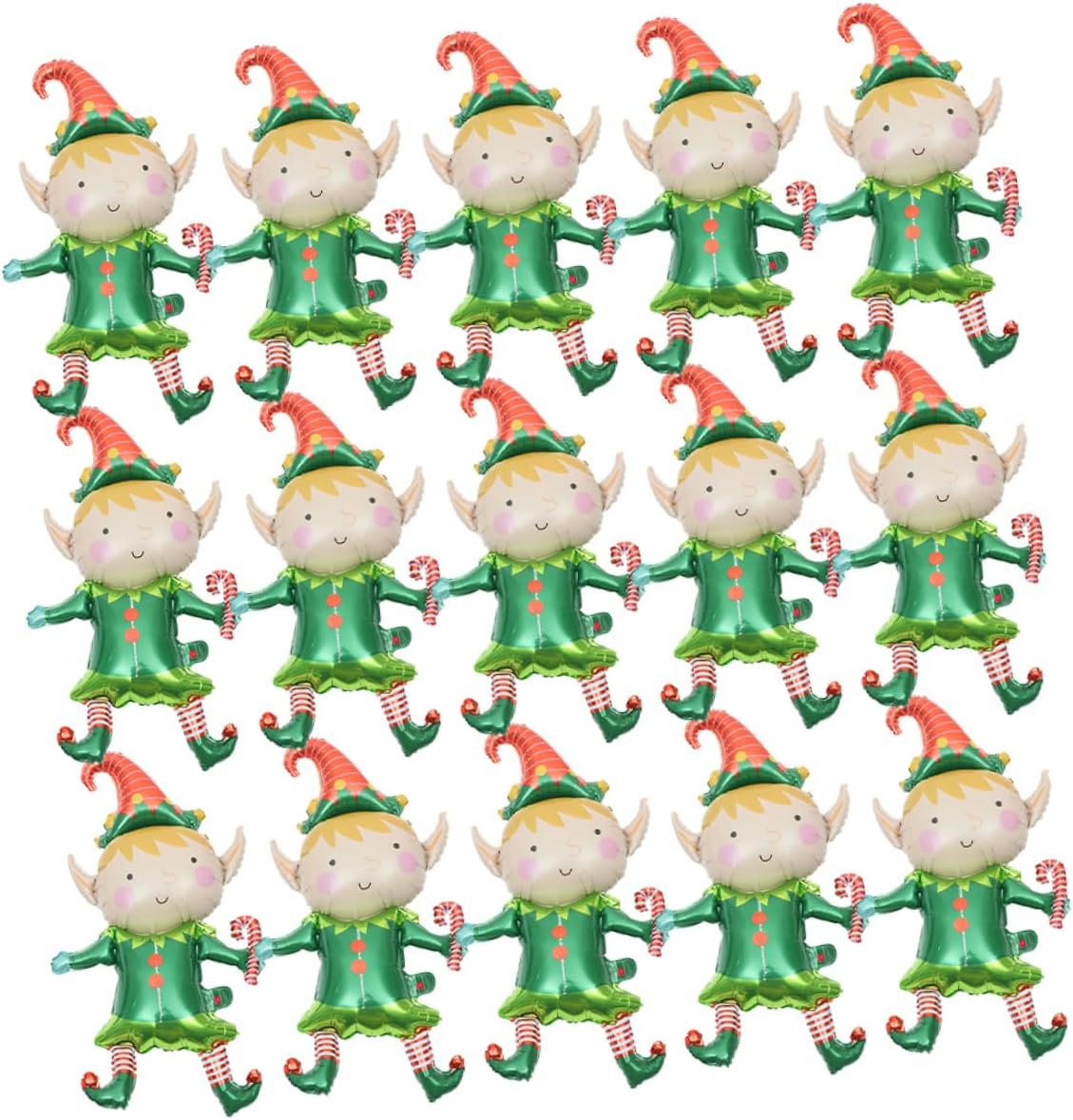 50個 クリスマス エルフ ホイルバルーン シェイプバルーン 装飾用 パーティー用品 インフレータブルデコレーション 家やイベント向