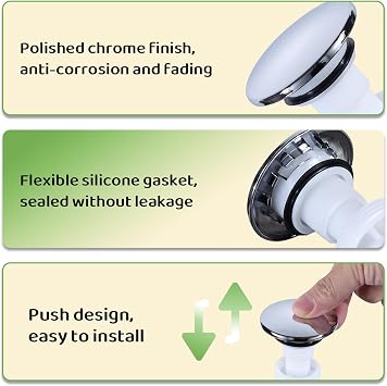 Compatible with Pfister, 972-098J, Push-fit Seal Replacement Plug (Chrome)