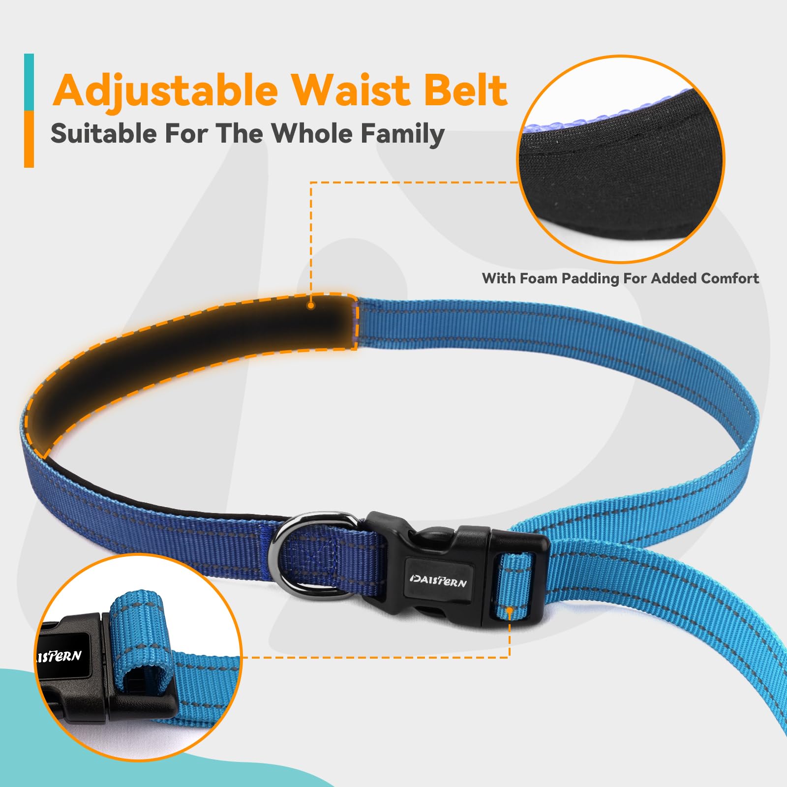 DAISTERN 6-in-1 Jogging Lead for Dogs Free Hands-Free Lead, Elastic, Shock-Absorbing - Image 2