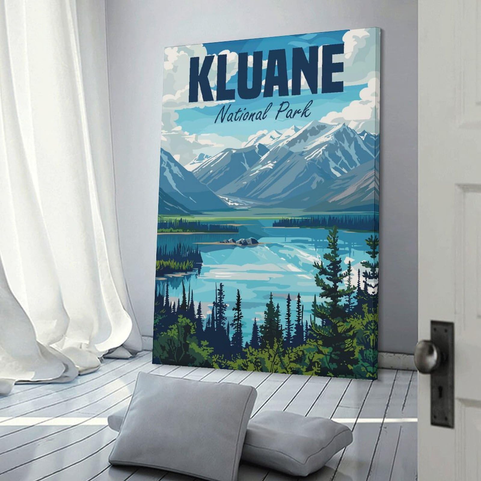 Junmoney Kluane National Park Wall Art Print, 20x30inch(50x75cm), for Workspace Walls, Study Corners Or Bedrooms, A Smart Decor Choice for Study Walls