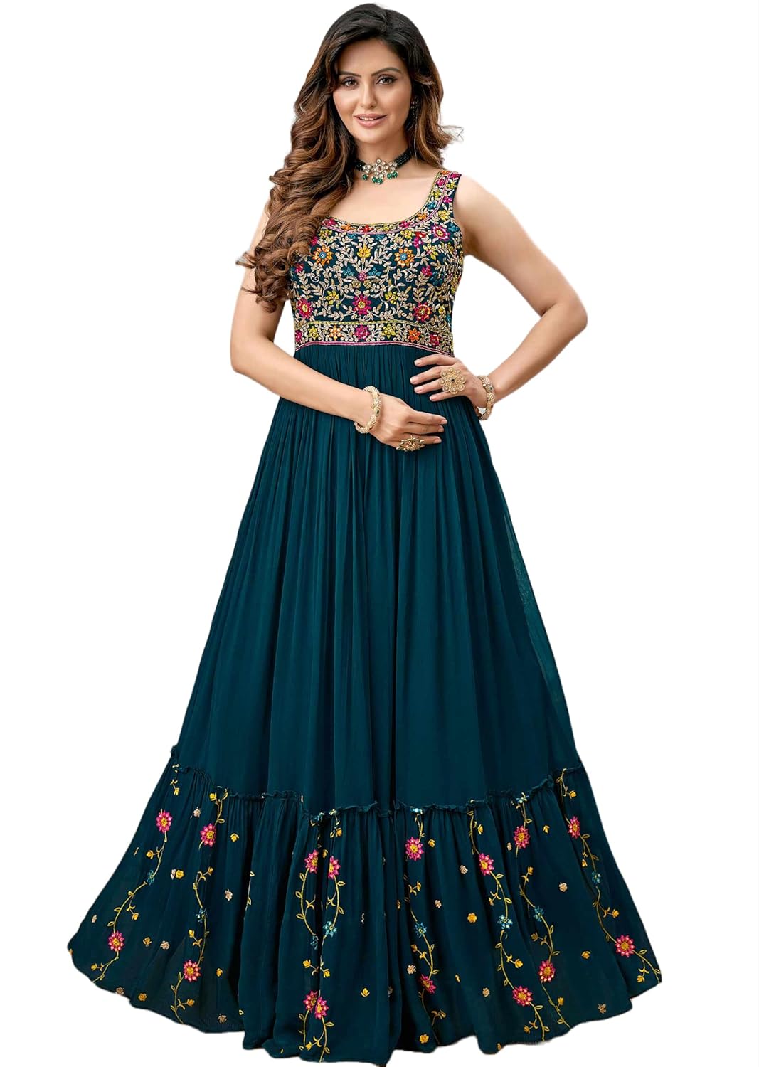 Florely Women’s Georgette Traditional Party Dress | Stylish Boutique Gown for Women Florely Women’s Georgette Traditional Party Dress | Stylish Boutique Gown for Women