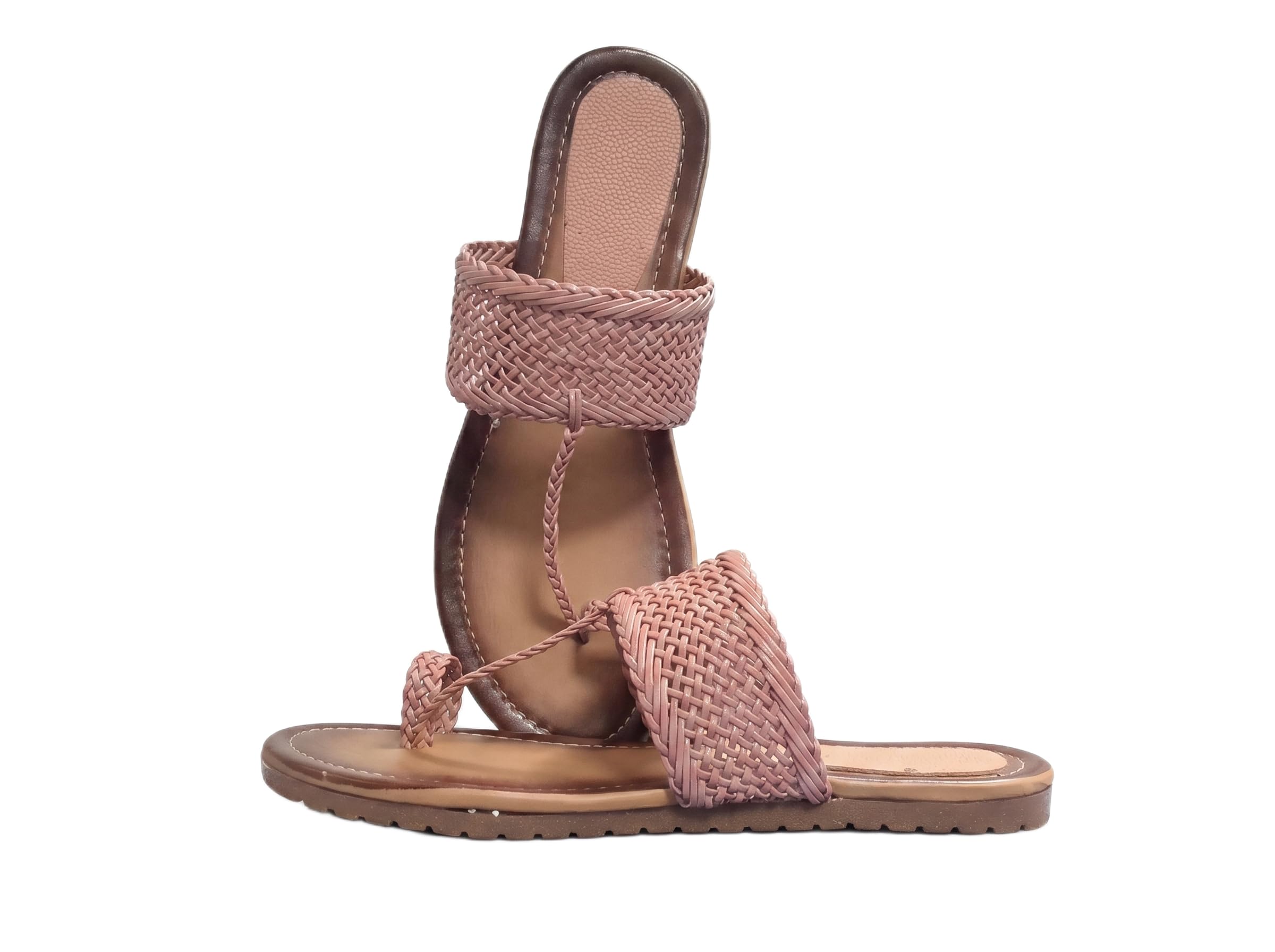 Women’s Toe-Ring Flat Sandals Stylish Woven Slip-On Casual Flats for Girls & Women-image-49