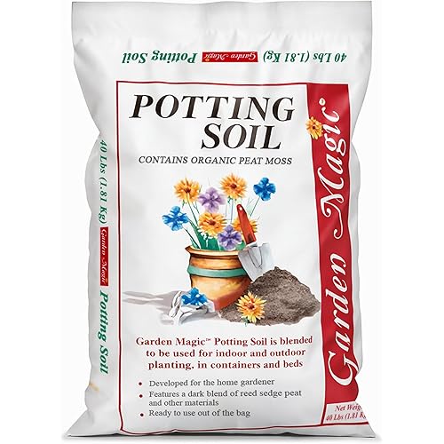 Michigan Peat 40 Pound Bag of Garden Magic General Purpose Moisture Retaining Potting Soil Mix for Indoor and Outdoor Planting