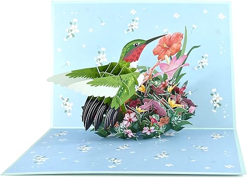 Miniatura 7 de Tarjeta desplegable de colibrí, tarjeta de cumpleaños, tarjeta del día de la madre, tarjeta de verano, pensando en ti, amantes de los pájaros