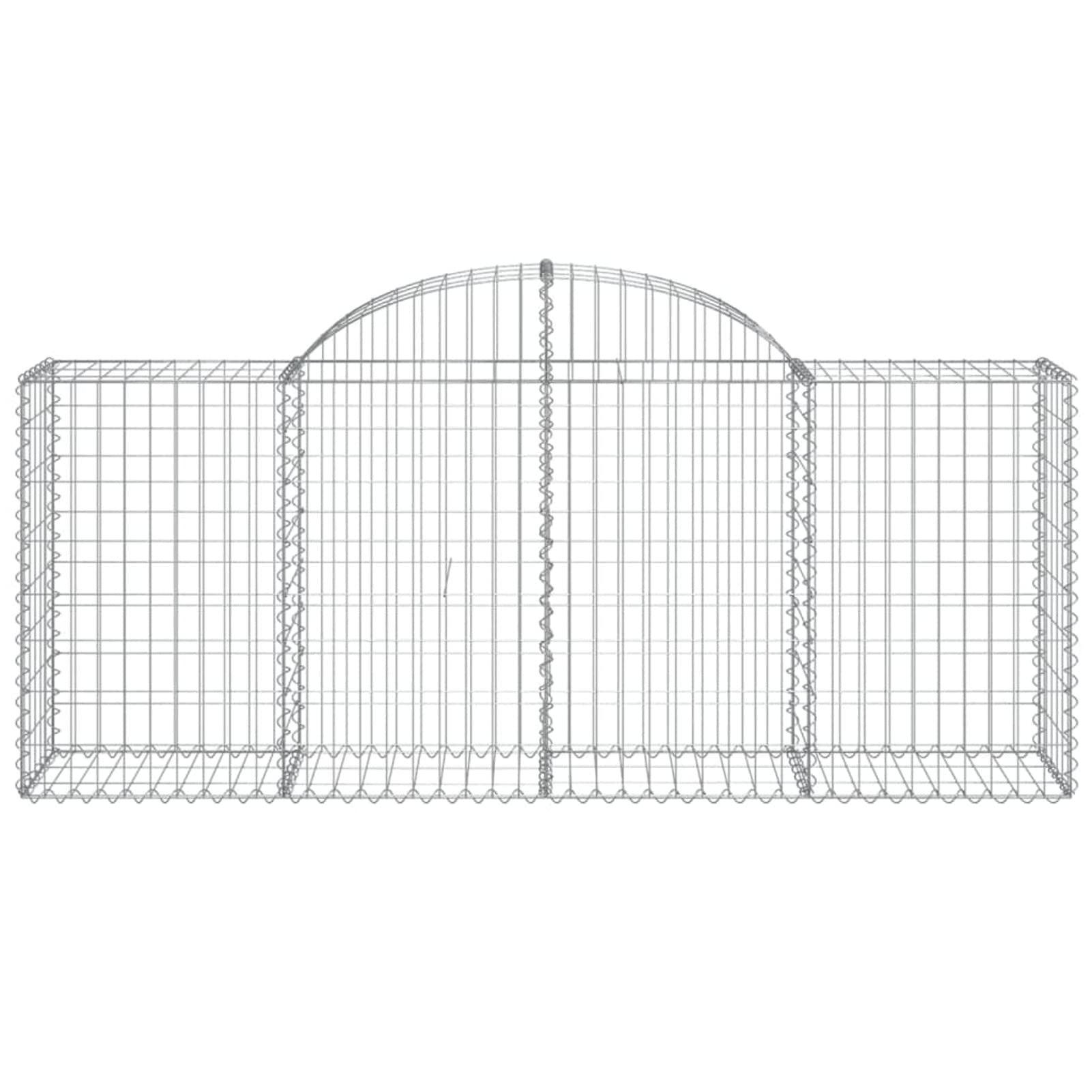 Homgoday Gewölbte Gabionenkörbe 11 Stück 200x50x80/100cm Verzinktes Eisen Gabion Korb Käfig Gitter Draht Steinkorb Outdoor Spirale Stützmauer Garten Pflanzgefäß 3448