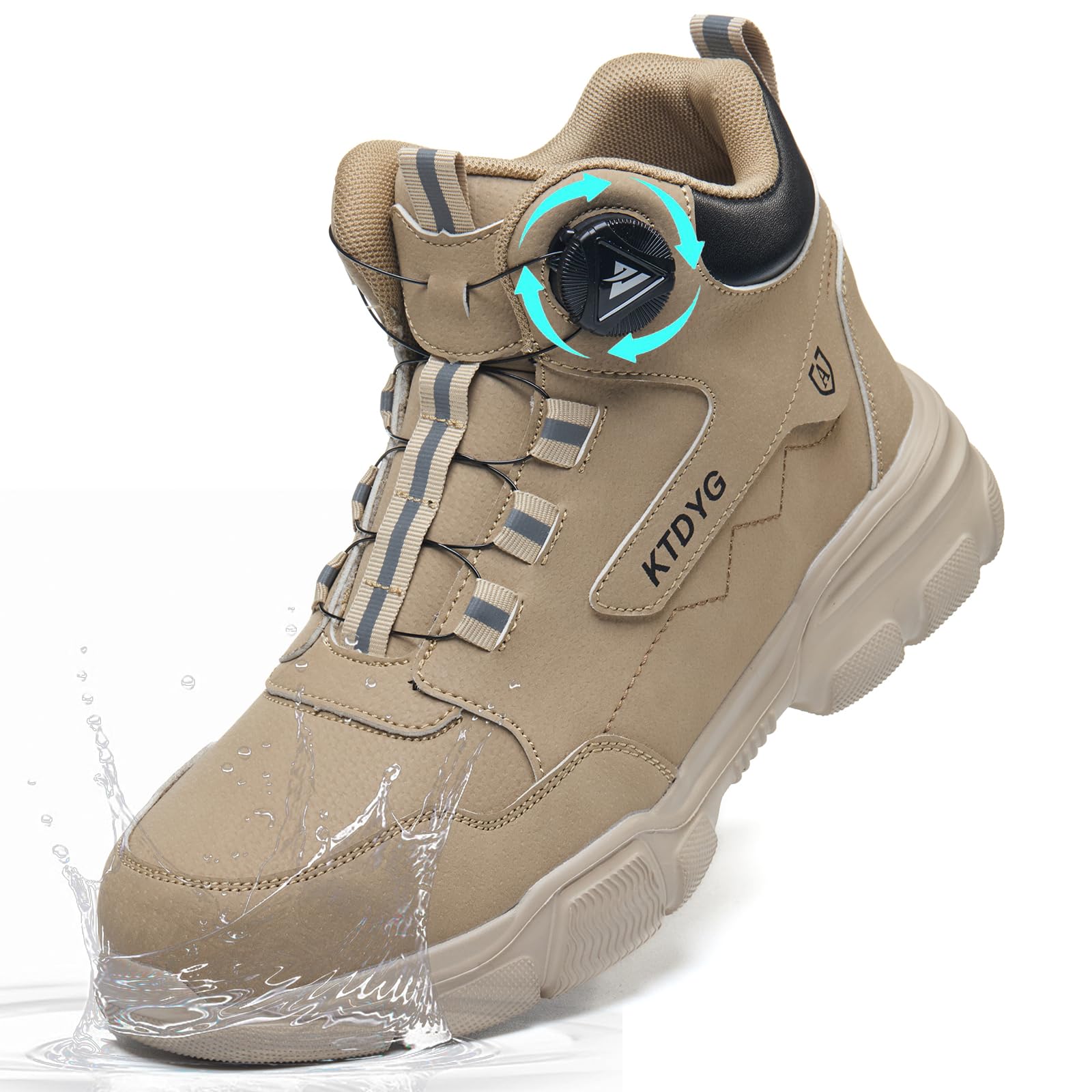 Scarpe Antinfortunistiche Uomo Donna Impermeabili Scarpe da Lavoro con Punta in Acciaio Leggere Stivali di Sicurezza Antiscivolo Scarpe Sicurezza