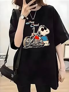 Tシャツ スヌーピー レディース 半袖 綿100% 日本製 春夏服 インナーシャツ クルーネック カットソー カジュアル ゆったり おしゃれ 快適 柔らかい 通気性
