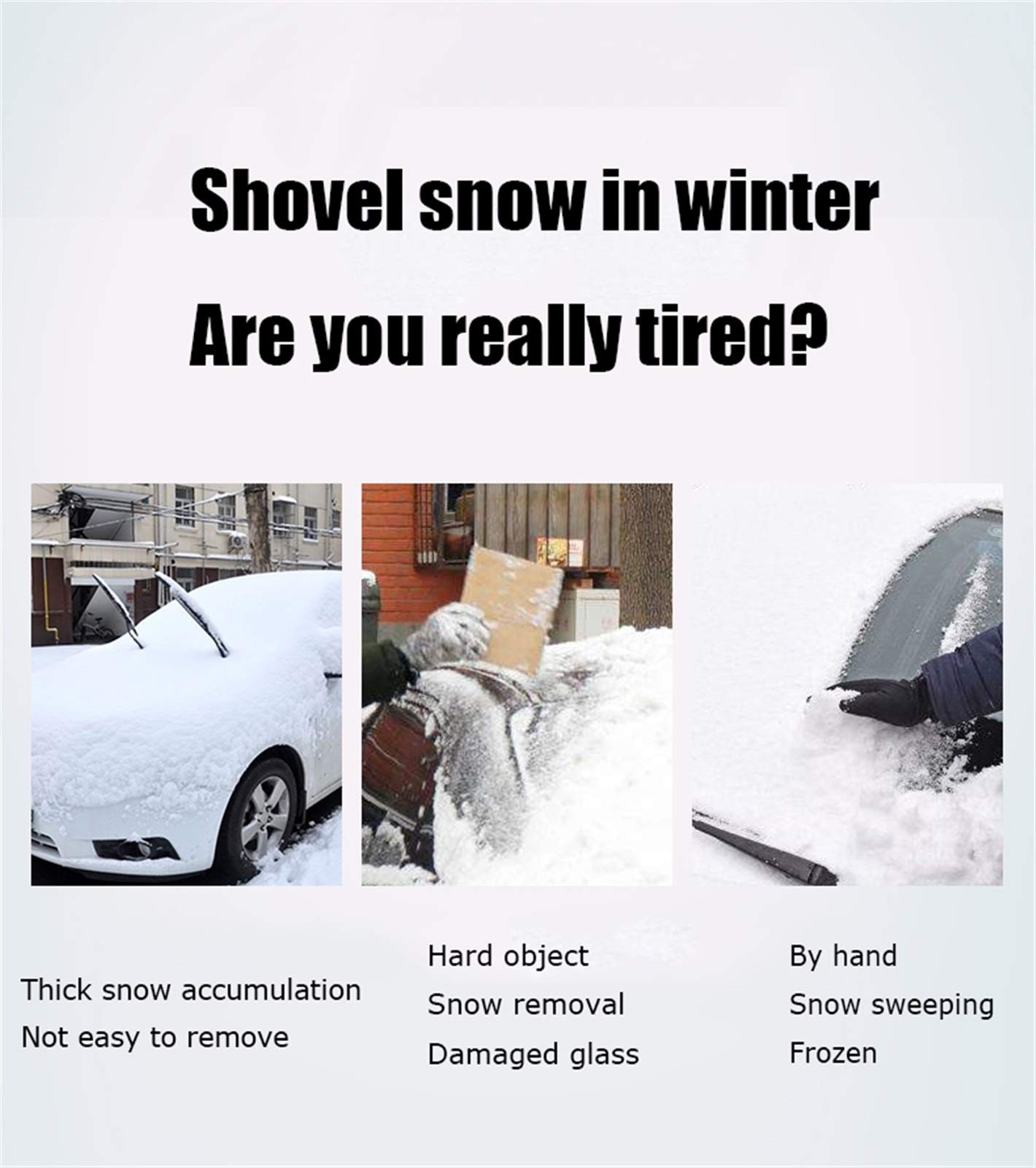 Raschietti Ghiaccio Auto Pala multi-funzione Scolare il ghiaccio, spazzare la neve e raschiare il gelo pala di neve Spazzolino di vetro Forniture invernali Strumento di rimozione per auto SUV camper