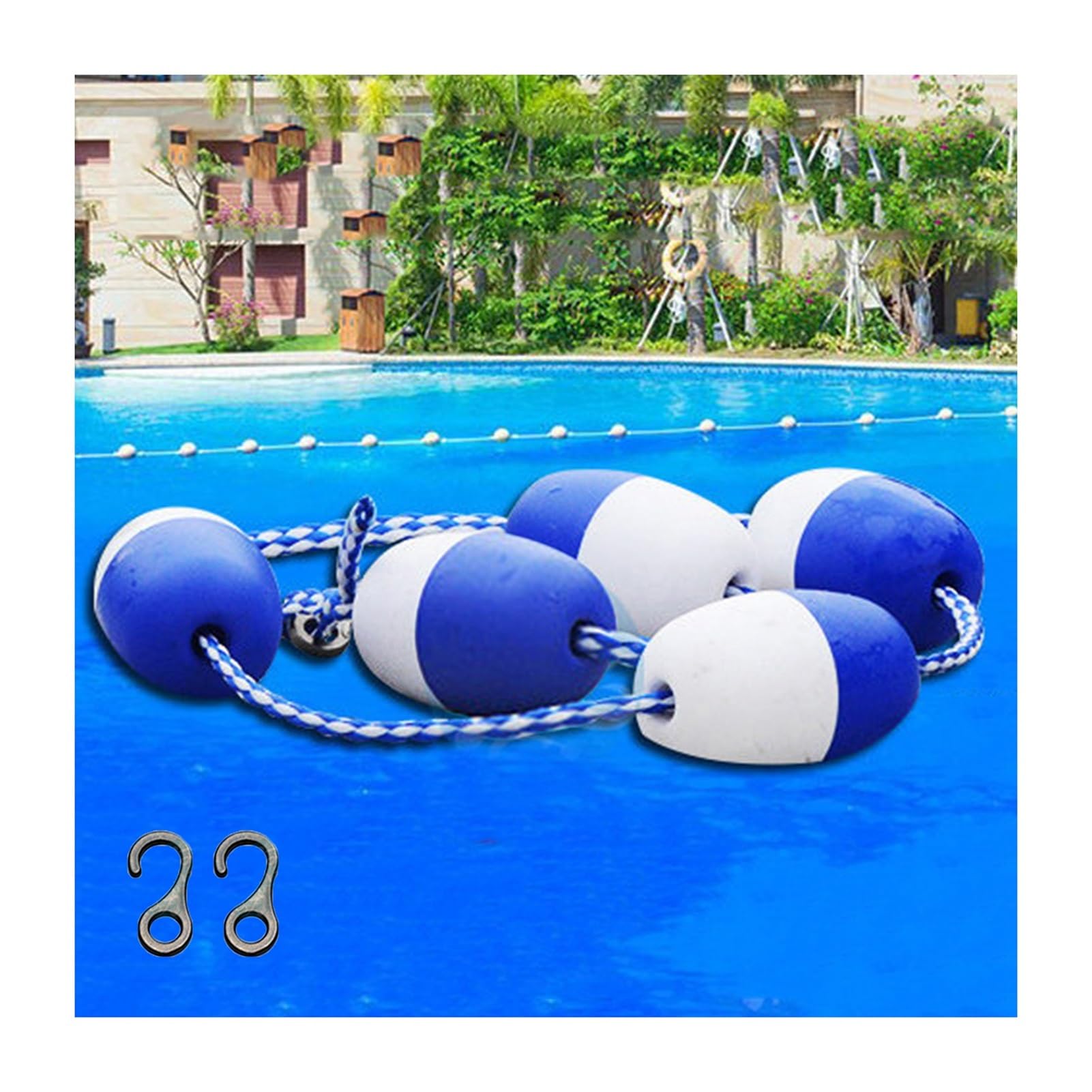Forte flottabilité pour cette ligne de séparation de piscine 15m facile à poser