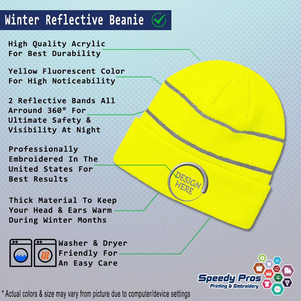 Gorro reflectante personalizado paramédico EMT bordado acrílico, Amarillo Neón, talla única